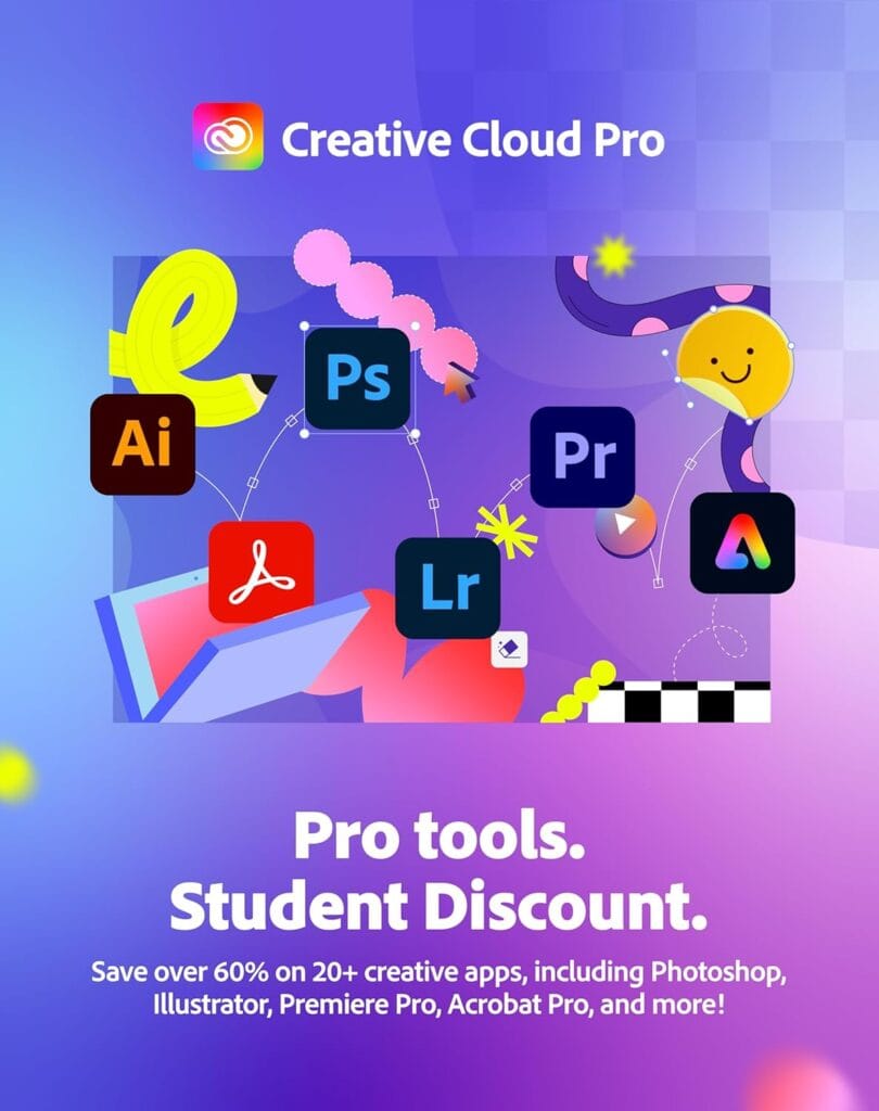 Adobe Creative Cloud Pro for Students and Teachers Review 2025: Ultimate Guide to Pricing, Features, and Discounts 4 Adobe Creative Cloud Pro for Students & Teachers 2025 – Discounted Access to All Apps